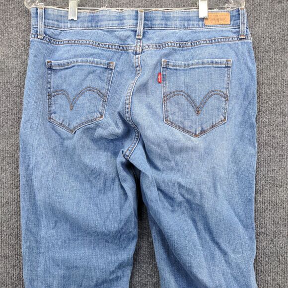 Levis Womens 535 Jeans Blue 12M Distressed Perfect Waist Straight Denim Original - Picture 6 of 11